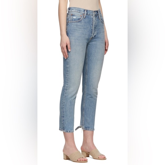AGOLDE Blue Riley Cropped Jeans 31 - Picture 3 of 4